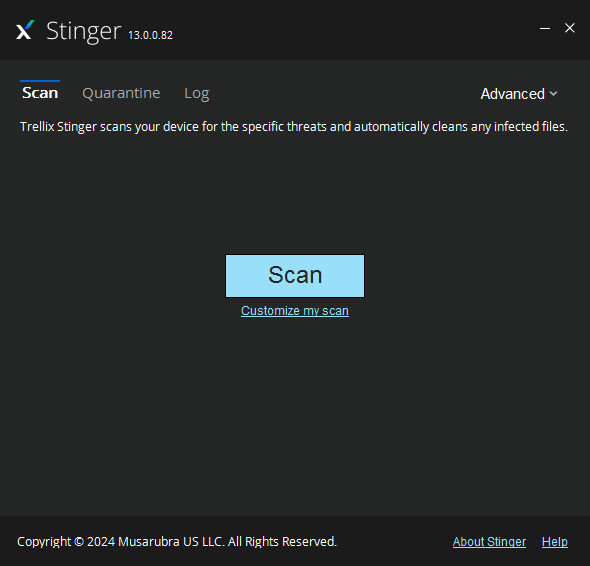 Trellix Stinger screenshot 1