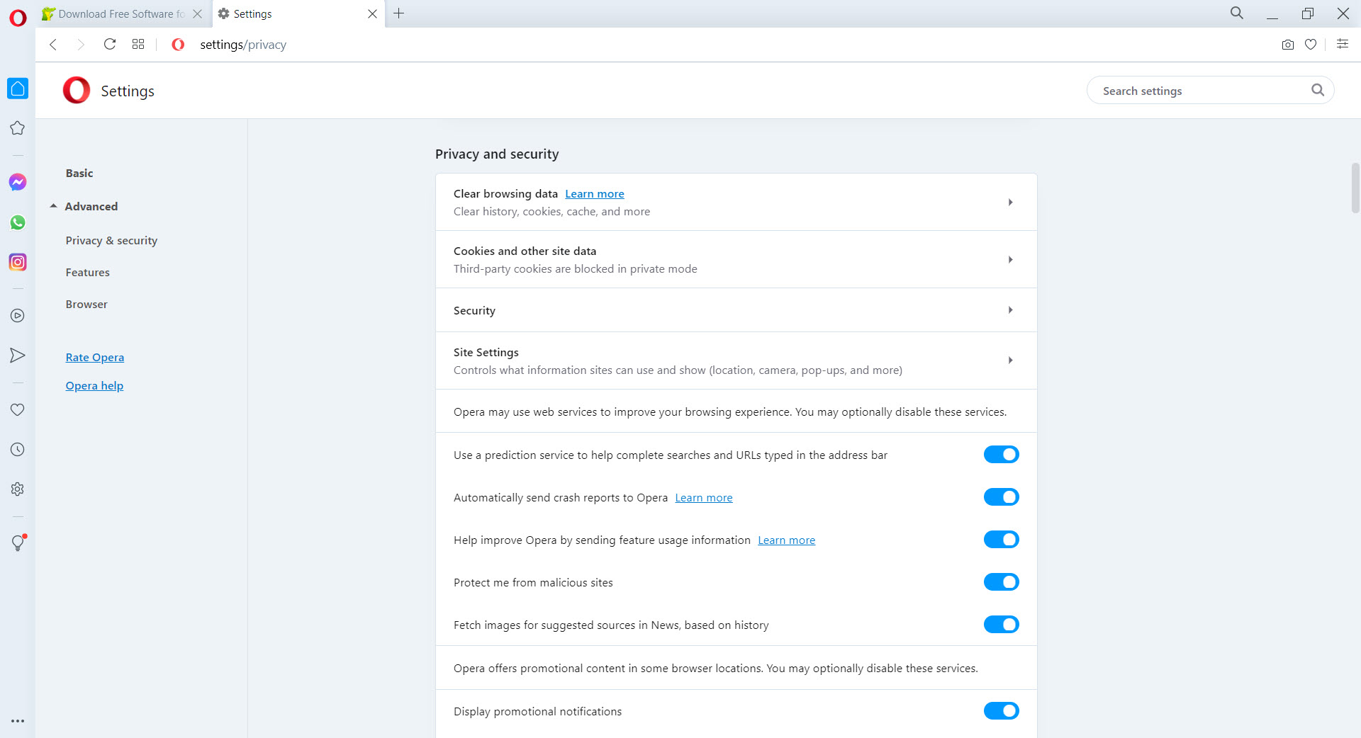 Opera screenshot 3