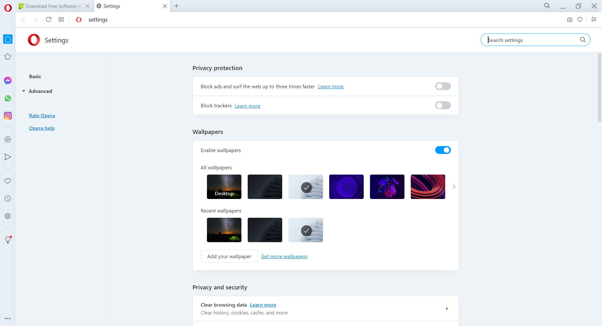 Opera screenshot 2