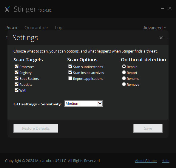 Trellix Stinger screenshot 4