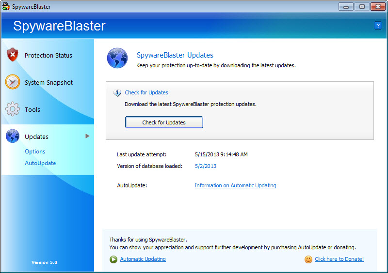 SpywareBlaster screenshot 3