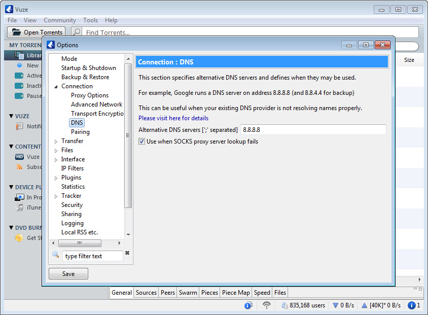 Vuze screenshot 3