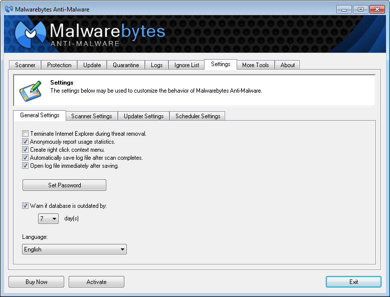 Malwarebytes screenshot 1