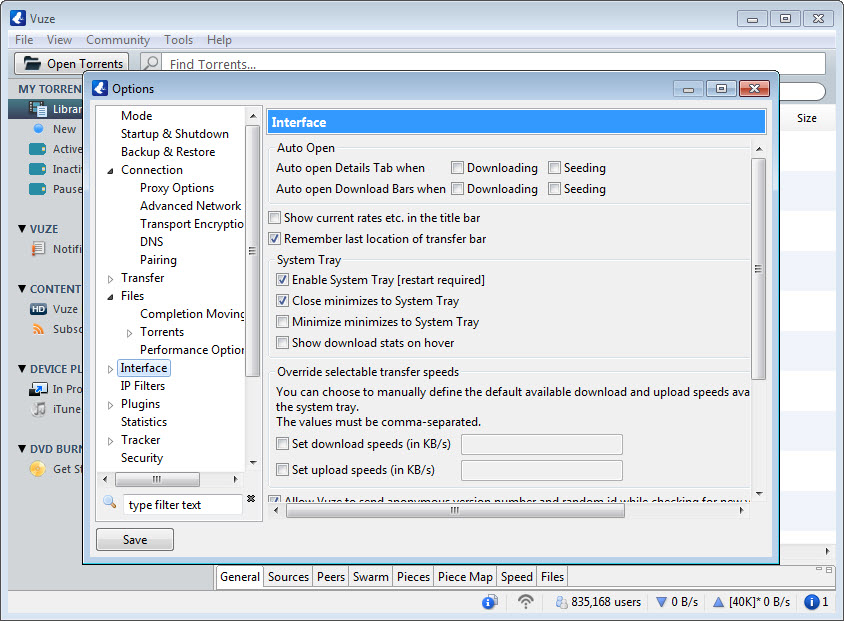 Vuze screenshot 1