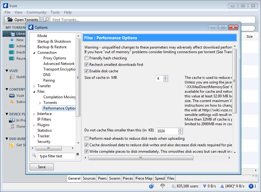 Vuze screenshot 4
