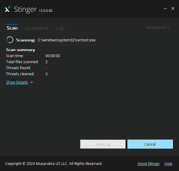 Trellix Stinger screenshot 3