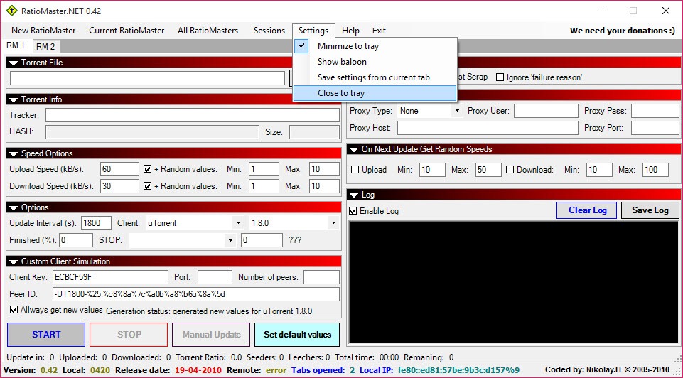 RatioMaster.NET screenshot 2