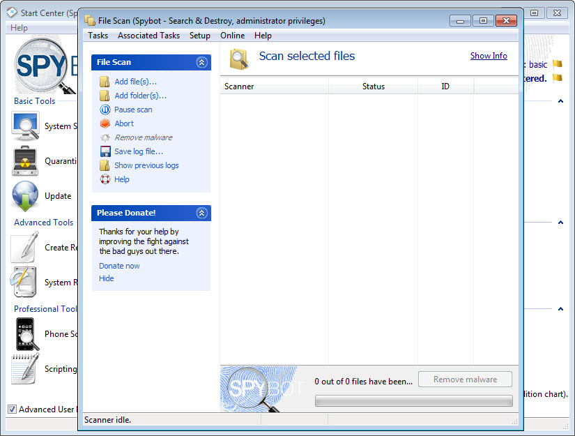 Spybot Search & Destroy screenshot 1