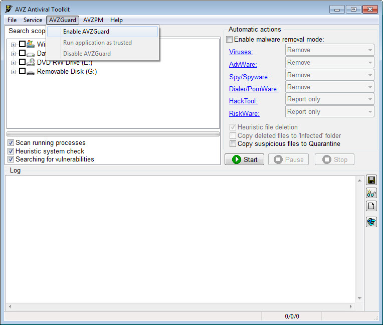 AVZ Antiviral Toolkit screenshot 3