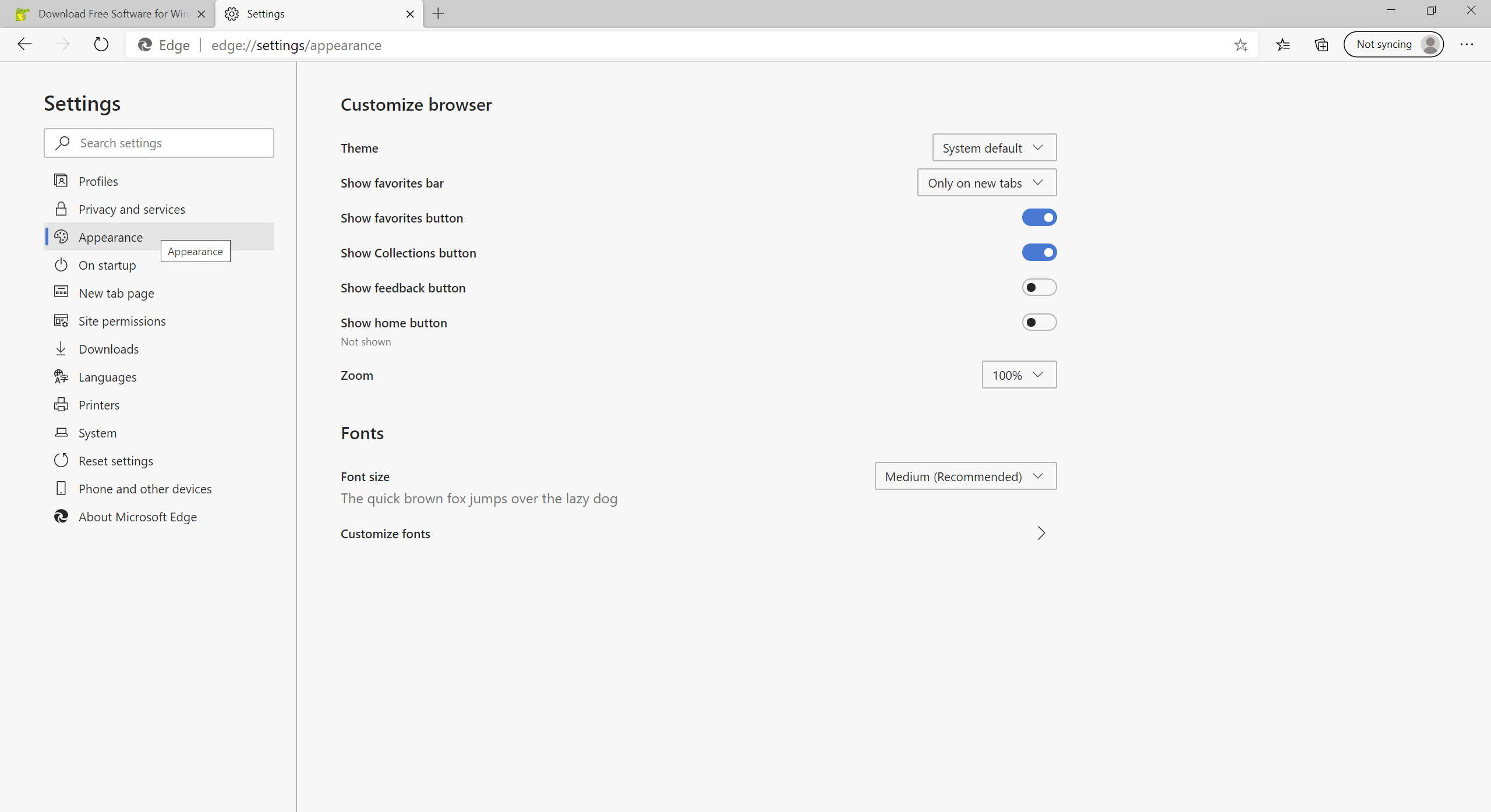 Microsoft Edge screenshot 3