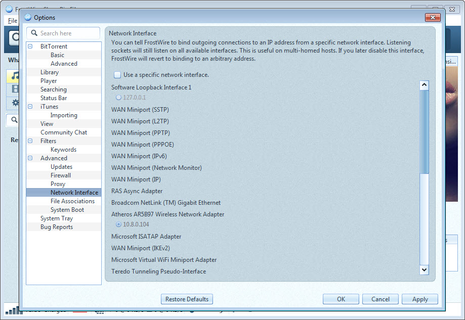 FrostWire screenshot 4