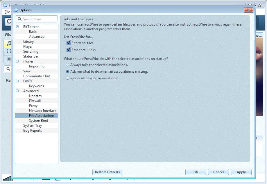 FrostWire screenshot 1