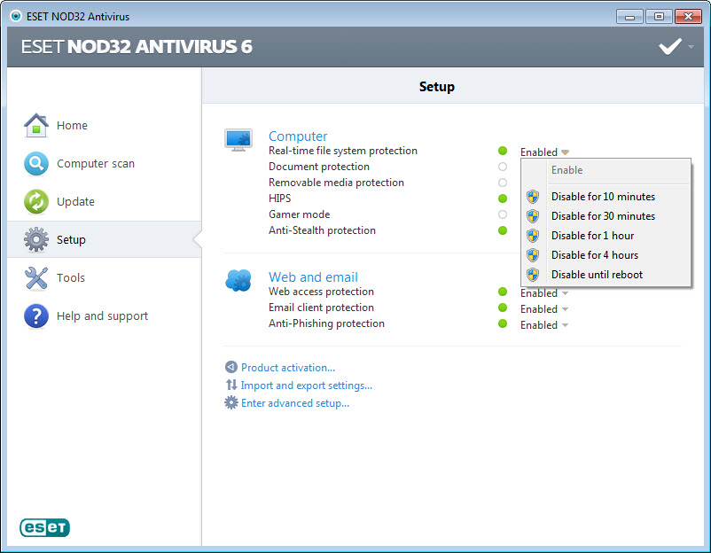 ESET NOD32 Antivirus screenshot 1