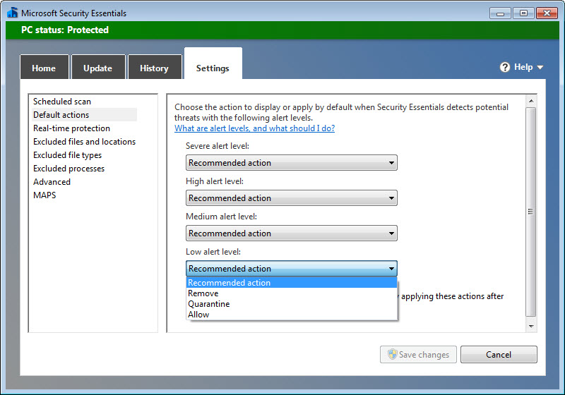 Microsoft Security Essentials screenshot 3
