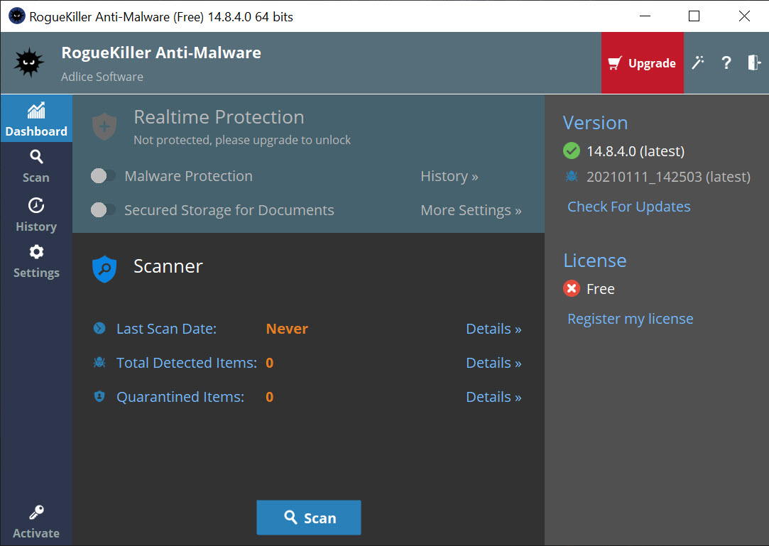 RogueKiller screenshot 1