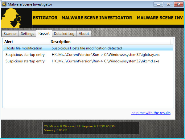 Malware Scene Investigator screenshot 1